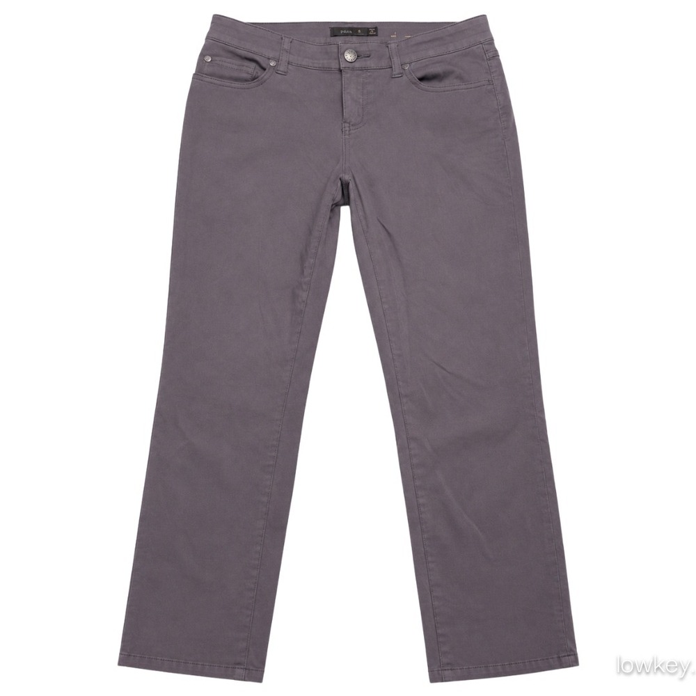 Prana Pants Womens 6 Regular Gray Organic Cotton Stretch Straight Leg Trousers